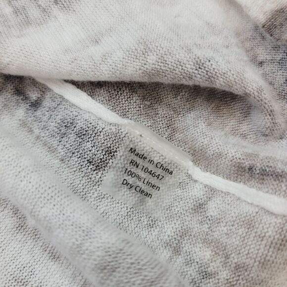 NEW Kinross Cashmere 100% Linen Waterfall Print Tank Dress Grey Combo Size Large - Picture 7 of 8